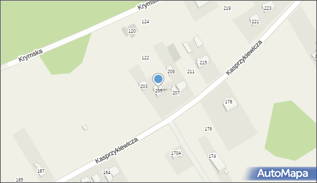Leśniakowizna, Kasprzykiewicza, 205, mapa Leśniakowizna