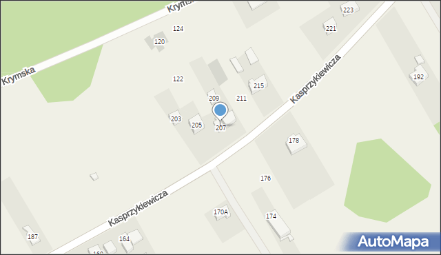 Leśniakowizna, Kasprzykiewicza, 207, mapa Leśniakowizna