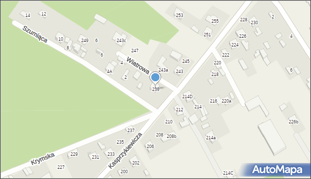 Leśniakowizna, Kasprzykiewicza, 239, mapa Leśniakowizna