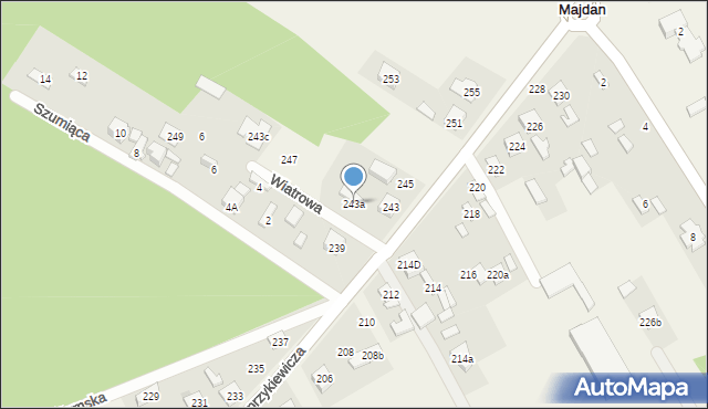 Leśniakowizna, Kasprzykiewicza, 243a, mapa Leśniakowizna