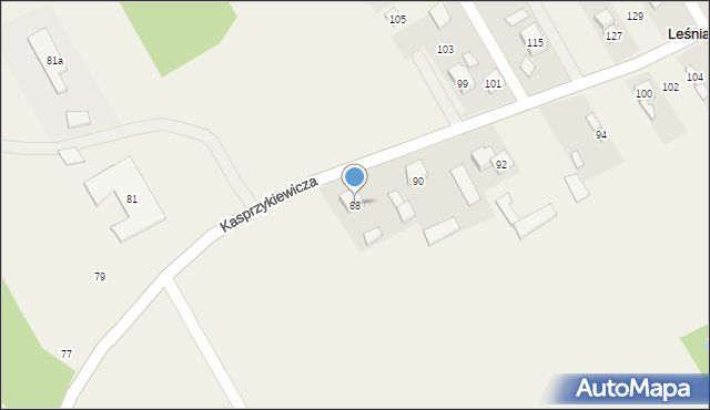 Leśniakowizna, Kasprzykiewicza, 88, mapa Leśniakowizna
