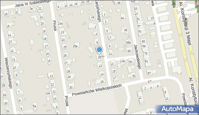 Leszno, Karpińskiego Bolesława, 10, mapa Leszno