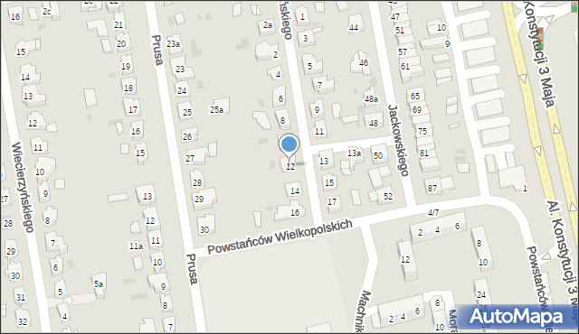 Leszno, Karpińskiego Bolesława, 12, mapa Leszno