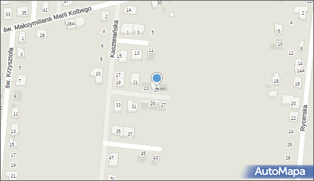 Leszno, Kasztelańska, 25, mapa Leszno