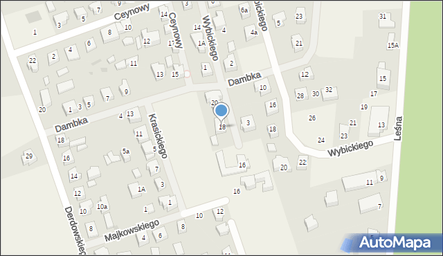 Leźno, Kaszubska, 18, mapa Leźno