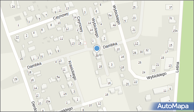 Leźno, Kaszubska, 20, mapa Leźno