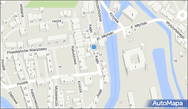 Lidzbark Warmiński, Kajki Michała, 7, mapa Lidzbark Warmiński