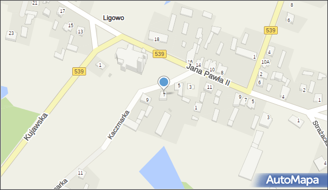 Ligowo, Kaczmarka Czesława, bp., 7, mapa Ligowo