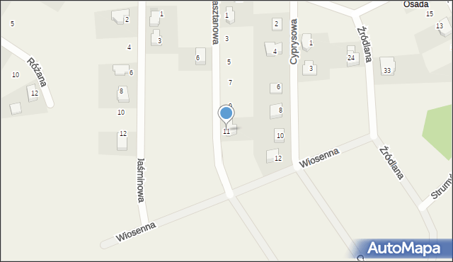 Lisowice, Kasztanowa, 11, mapa Lisowice