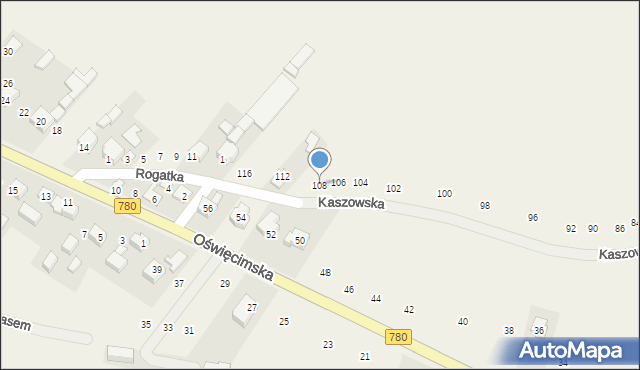 Liszki, Kaszowska, 108, mapa Liszki
