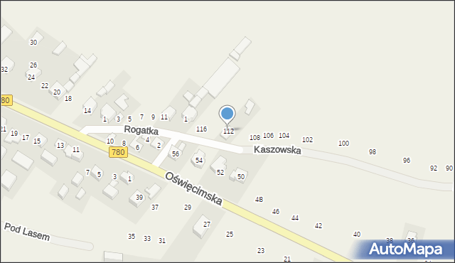 Liszki, Kaszowska, 112, mapa Liszki