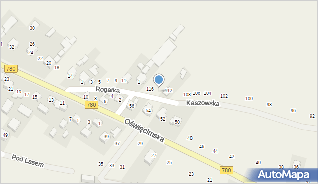 Liszki, Kaszowska, 114, mapa Liszki