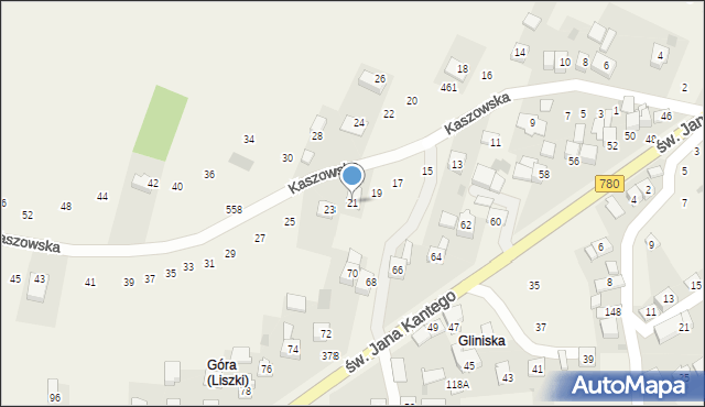 Liszki, Kaszowska, 21, mapa Liszki
