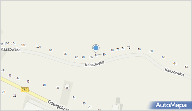 Liszki, Kaszowska, 84, mapa Liszki