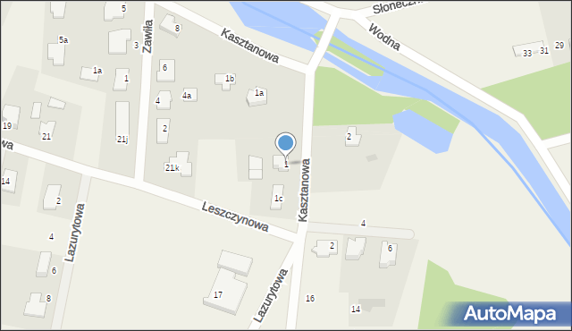 Łochowo, Kasztanowa, 1, mapa Łochowo