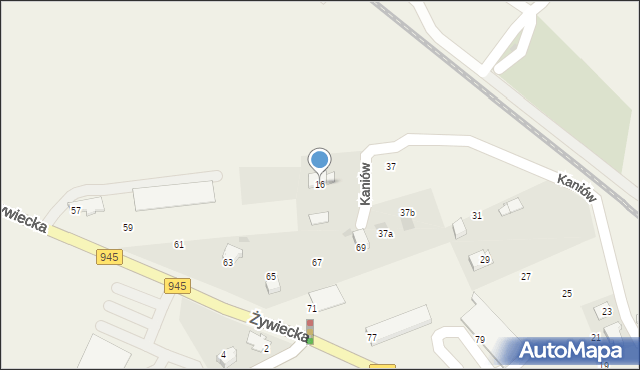 Łodygowice, Kaniów, 16, mapa Łodygowice