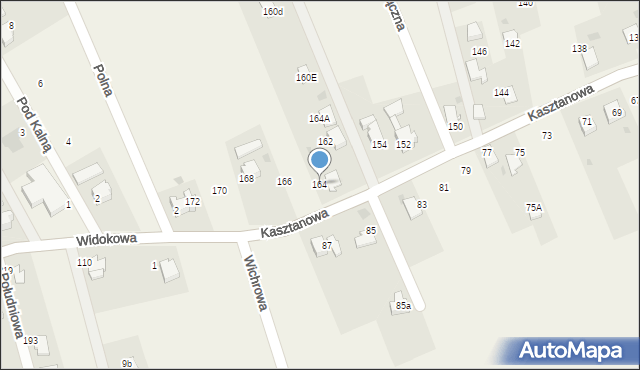 Łodygowice, Kasztanowa, 164, mapa Łodygowice