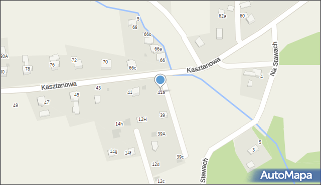 Łodygowice, Kasztanowa, 41a, mapa Łodygowice