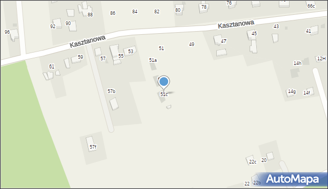 Łodygowice, Kasztanowa, 51c, mapa Łodygowice