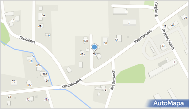 Łodygowice, Kasztanowa, 60, mapa Łodygowice