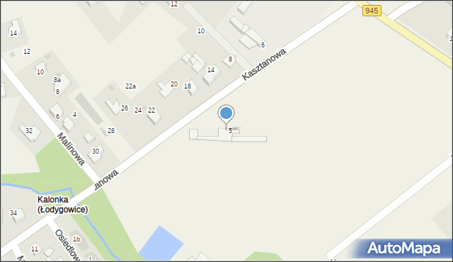 Łodygowice, Kasztanowa, 7, mapa Łodygowice