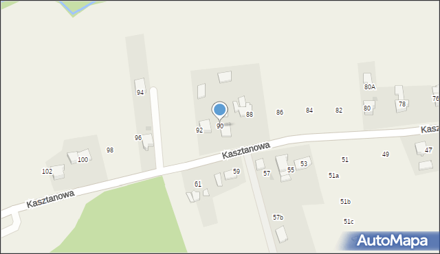Łodygowice, Kasztanowa, 90, mapa Łodygowice