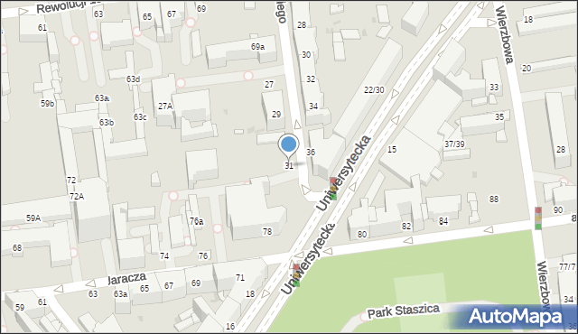 Łódź, Kamińskiego Aleksandra, hm., 31, mapa Łodzi