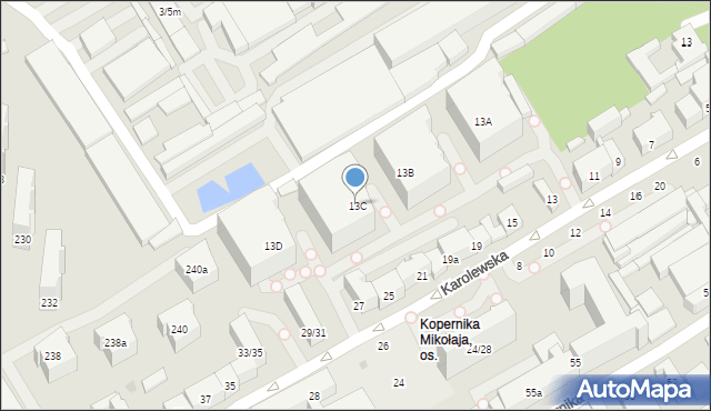 Łódź, Karolewska, 13C, mapa Łodzi