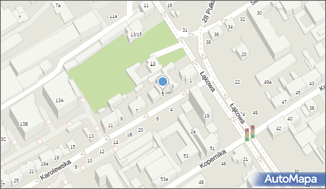 Łódź, Karolewska, 5, mapa Łodzi