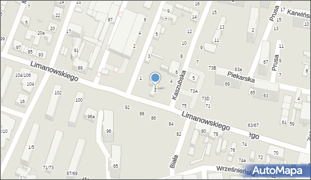 Łódź, Kaszubska, 2, mapa Łodzi