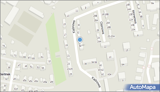 Łódź, Kalinowa, 34, mapa Łodzi