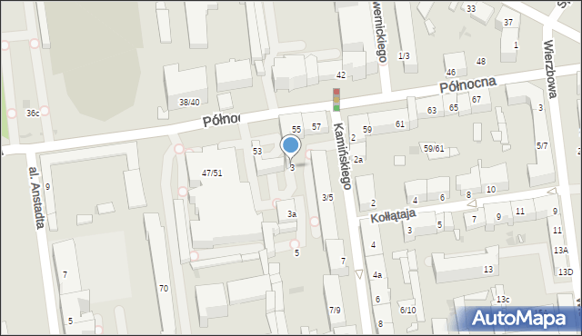 Łódź, Kamińskiego Aleksandra, hm., 3, mapa Łodzi