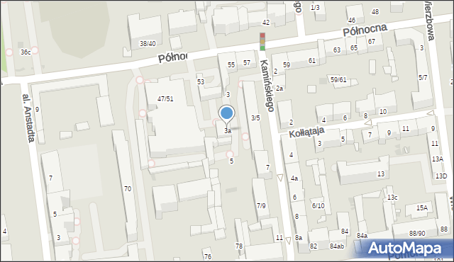 Łódź, Kamińskiego Aleksandra, hm., 3a, mapa Łodzi