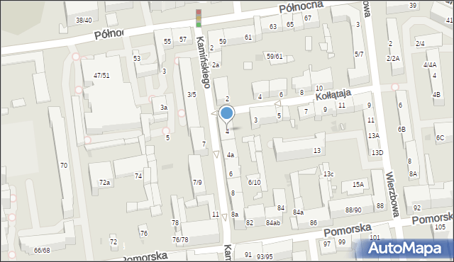 Łódź, Kamińskiego Aleksandra, hm., 4, mapa Łodzi