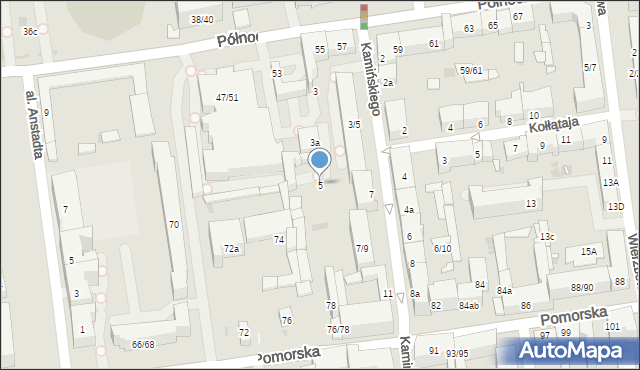 Łódź, Kamińskiego Aleksandra, hm., 5, mapa Łodzi