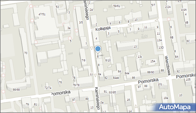 Łódź, Kamińskiego Aleksandra, hm., 6, mapa Łodzi