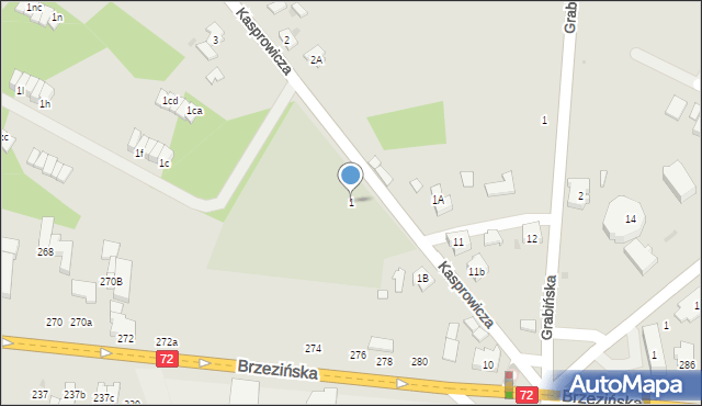 Łódź, Kasprowicza Jana, 1, mapa Łodzi