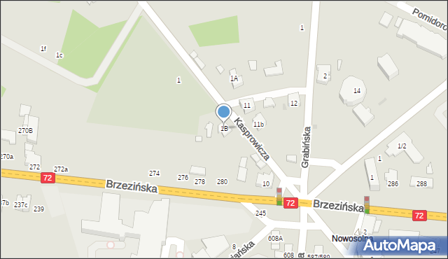 Łódź, Kasprowicza Jana, 1B, mapa Łodzi
