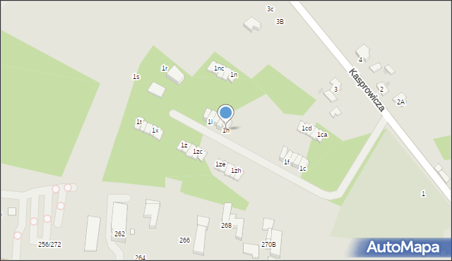 Łódź, Kasprowicza Jana, 1h, mapa Łodzi