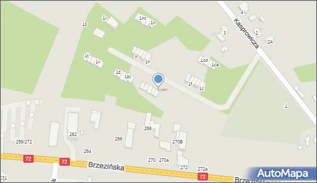 Łódź, Kasprowicza Jana, 1zj, mapa Łodzi