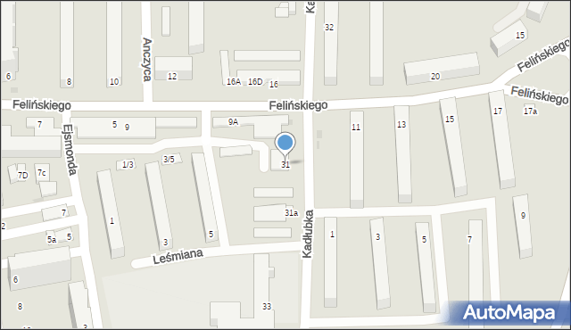 Łódź, Kadłubka Wincentego, bp., 31, mapa Łodzi