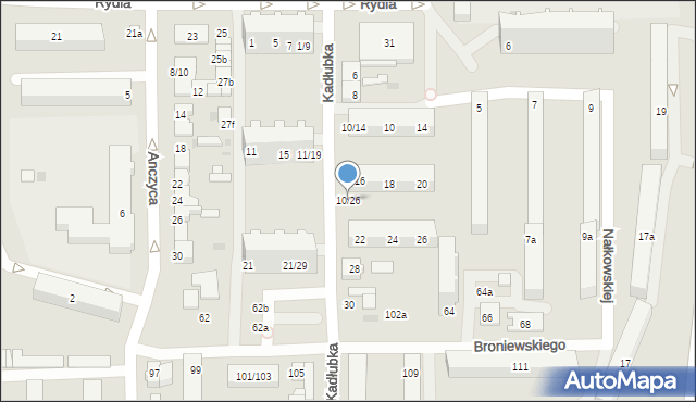 Łódź, Kadłubka Wincentego, bp., 10/26, mapa Łodzi