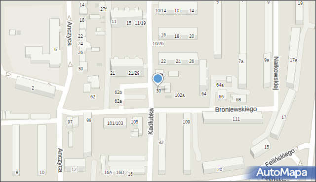 Łódź, Kadłubka Wincentego, bp., 30, mapa Łodzi