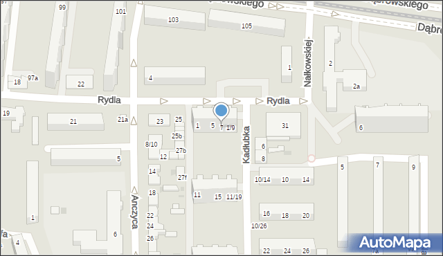 Łódź, Kadłubka Wincentego, bp., 7, mapa Łodzi