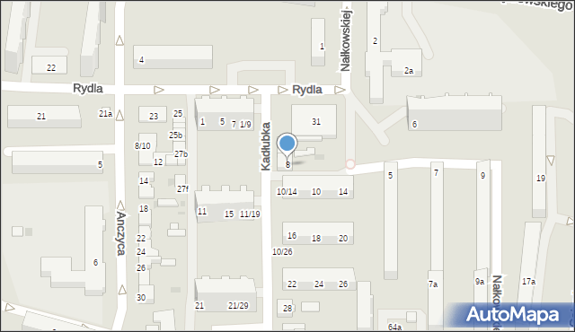 Łódź, Kadłubka Wincentego, bp., 8, mapa Łodzi