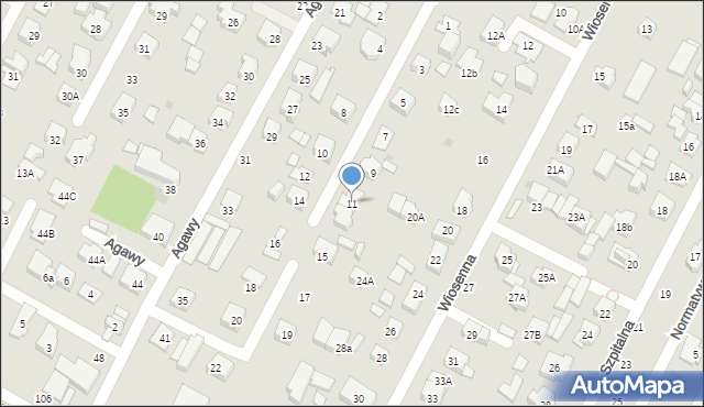 Łomianki, Kaktusowa, 11, mapa Łomianki