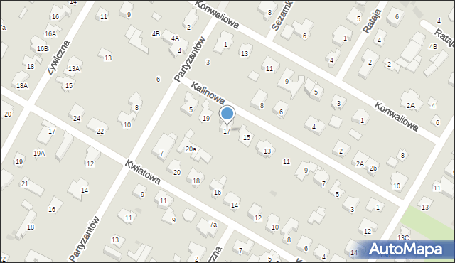 Łomianki, Kalinowa, 17, mapa Łomianki