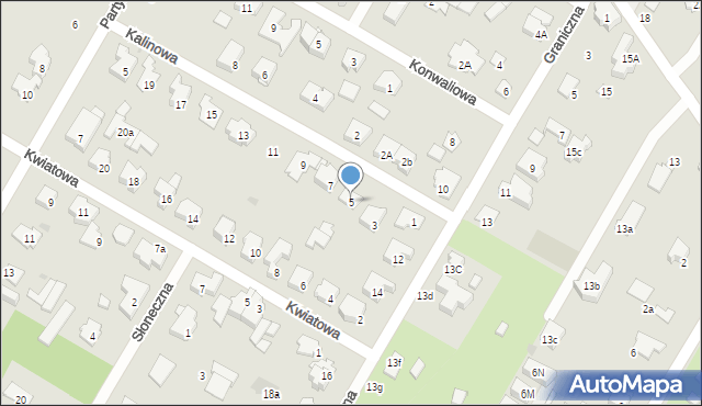 Łomianki, Kalinowa, 5, mapa Łomianki