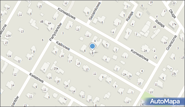 Łomianki, Kalinowa, 6, mapa Łomianki