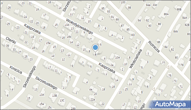 Łomianki, Kasprzaka Marcina, 6, mapa Łomianki